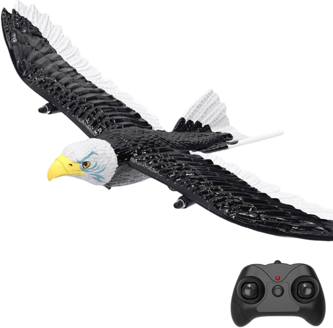 Remote Control Flying Eagle Toy, RC Bird Drone with Realistic Design, Black and White