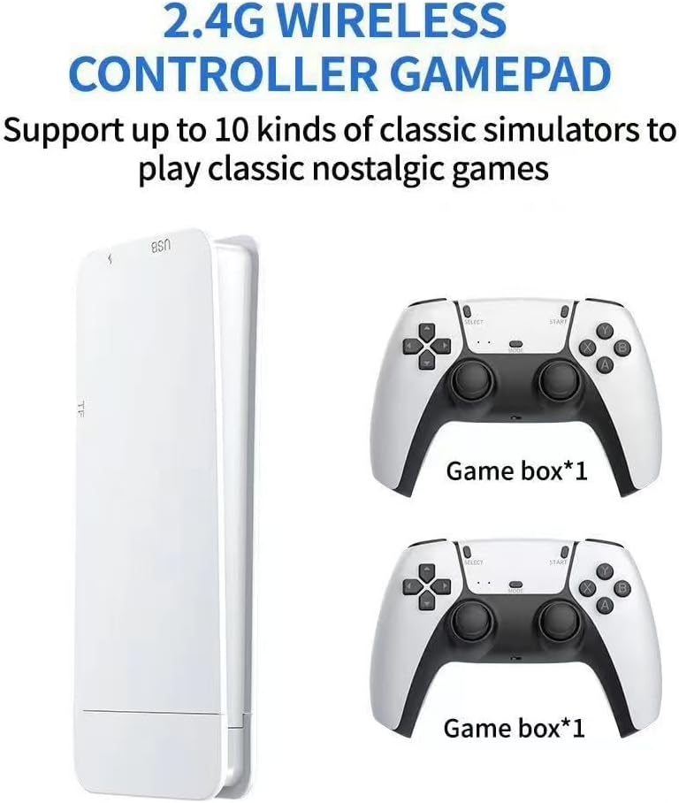 M15 Wireless Retro Game Console Stick, Nostalgia Gaming Stick, Plug & Play TV Video Gaming Stick with 128G SD &Built-in 30000+ Games, 4K HDMI Output,2.4G Wireless Controllers