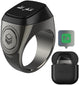 Smart Tasbih Zikr Ring Flex Digital Ring with Charging Box, Digital Counter, Plastic Version, 3 Sizes, Muslim Prayer, Prayer timing reminder, OLED display Tasbih Counter, Smart Ring (Black,20mm)