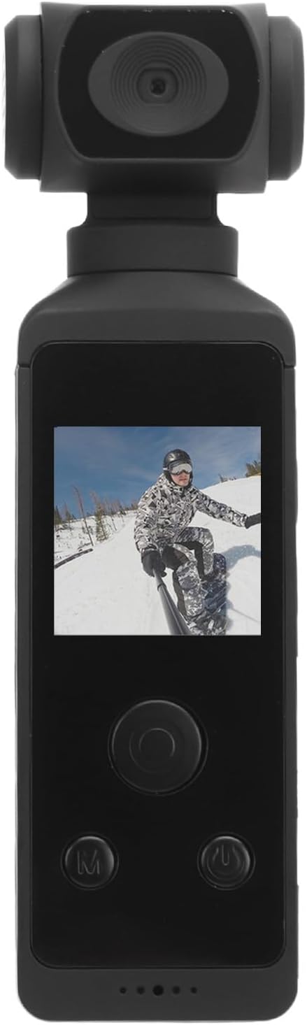 Yosoo 4K HD Mini Action Camera with WiFi and Microphone for Outdoor Adventures, Handheld Action Camera WiFi Enabled Pocket Camcorder 4K HD 270° Rotatable for Filming Video