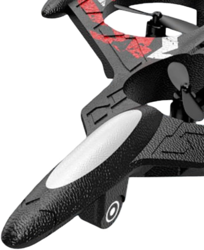 Remote Control Flying Drone with Aircraft Design, Black and Red Colour Scheme, Wireless Controller