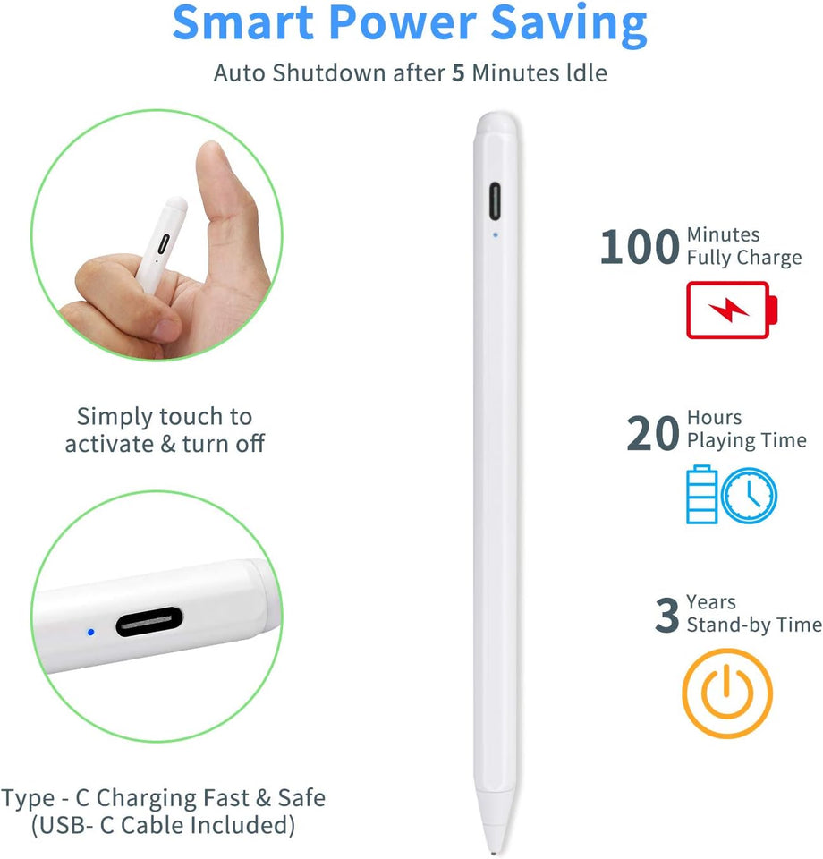 EVACH Stylus Pens for Samsung Galaxy Tab A9+/A8/A7 Pencil, Capacitive High Sensitivity Digital Pencil with 1.5mm Ultra Fine Tip Stylus Pencil for Samsung Galaxy Tab A9+/A8/A7 Pen, White