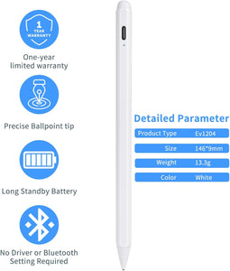 EVACH Stylus Pens for Samsung Galaxy Tab A9+/A8/A7 Pencil, Capacitive High Sensitivity Digital Pencil with 1.5mm Ultra Fine Tip Stylus Pencil for Samsung Galaxy Tab A9+/A8/A7 Pen, White