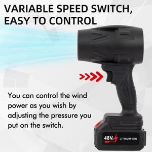 BIXMK Turbo Jet Blower, Cordless Turbo Super Power Air Duster, Stepless Speed Regulation Jet Dry Blower Car Drying, Car Dryer Air Blower (Black)