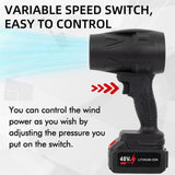 BIXMK Turbo Jet Blower, Cordless Turbo Super Power Air Duster, Stepless Speed Regulation Jet Dry Blower Car Drying, Car Dryer Air Blower (Black)