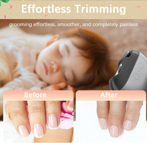 Electric Nail Clipper with Polishing, RIMOL 3-in-1 Automatic Nail Trimmer with LED Light & Nail Scraps Storage, Painless Grooming for Adults, Seniors, Women, Men and Kids (Matte Gray & Black)