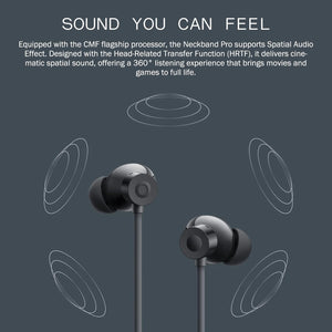 CMF BY NOTHING Neckband Pro Bluetooth Headphones,50dB Hybrid Active Noise Cancelling Earbuds with 5 HD Mics,IP55 BT5.3 37Hours Long Play time Dual Device Connection Neckband Headphones-Orange
