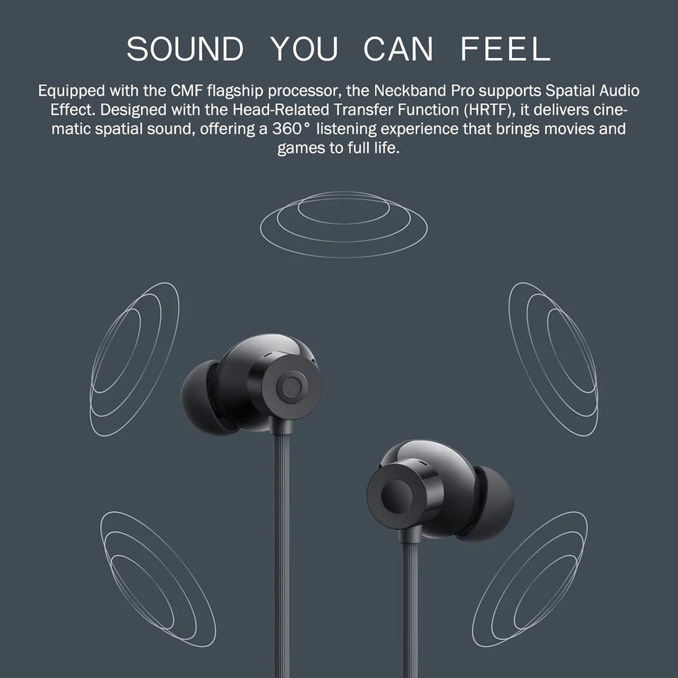 CMF BY NOTHING Neckband Pro Bluetooth Headphones,50dB Hybrid Active Noise Cancelling Earbuds with 5 HD Mics,IP55 BT5.3 37Hours Long Play time Dual Device Connection Neckband Headphones-Orange