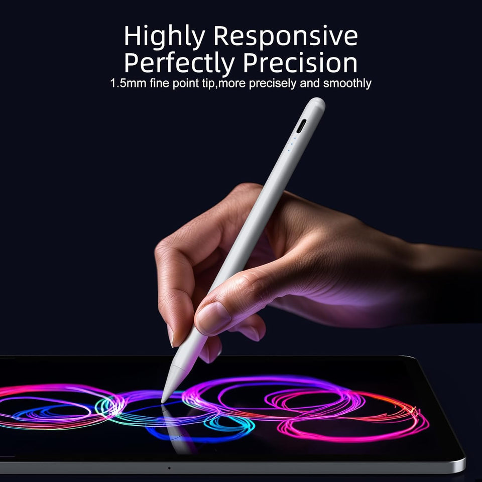 JAMJAKE Stylus Pen for iPad 9th&10th Generation - Tilt Function & 2X Faster Charge Stylus Pencil Compatible with 2018-2022 iPad 10/9/8/7/6th Gen, iPad Air 3/4/5, iPad Mini 5/6, iPad Pro 11"/12.9"