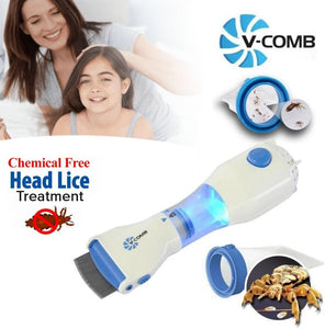 Iconic Dealz Electric Head Lice Comb, Stainless Steel Teeth, Adjustable Angles Lice Remover Comb, Removes Lice and Eggs