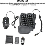 Bewinner Half Hand Gaming Keyboard and Mouse Combo, 4 in 1 Mobile Game Combo Pack, Mobile Gamepad Controller, One Handed Gaming Keyboard, Mouse Converter, Adjustable Phone Stand, 03NUPGTBVW