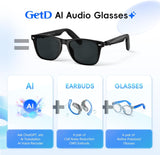 GetD AI Glasses, AI Assistant Powered by ChatGPT, Smart Glasses, Polarised Sunglasses, Bluetooth Smart Sunglasses for Men and Women, 2-in-1 Headphones and Glasses