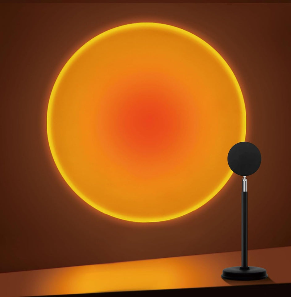 Tsrarey Sunset Projection Lamp, 180 Degree Rotation Rainbow Projection Lamp Led Light,Sunset Night Light Projector for Party Bedroom Decor (Sunset Red)