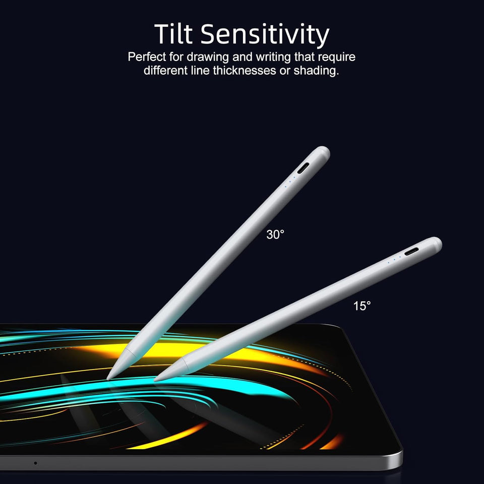 JAMJAKE Stylus Pen for iPad 9th&10th Generation - Tilt Function & 2X Faster Charge Stylus Pencil Compatible with 2018-2022 iPad 10/9/8/7/6th Gen, iPad Air 3/4/5, iPad Mini 5/6, iPad Pro 11"/12.9"