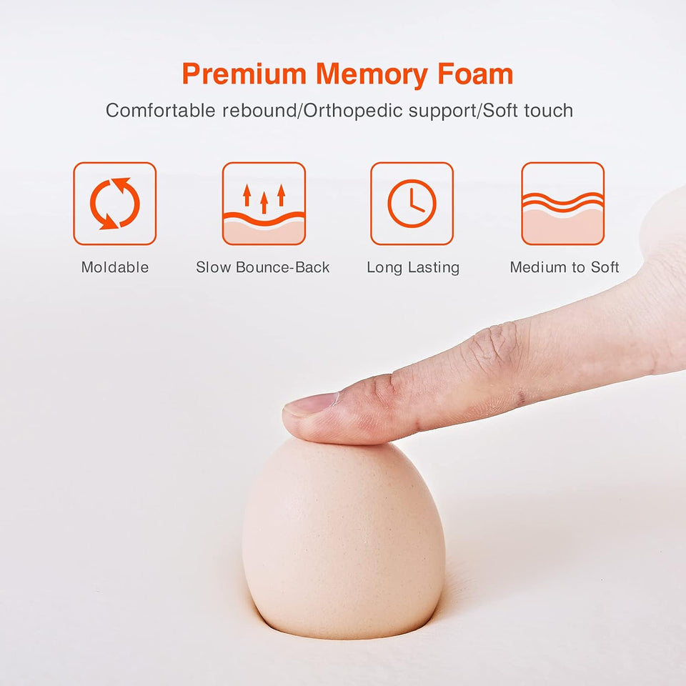 Sweetnight Pillows Memory Foam Pillow - Anti Snore Contour Cervical Cooling Bed Pillows for Night Sweats with Washable Pillow case 60 X 40cm, White