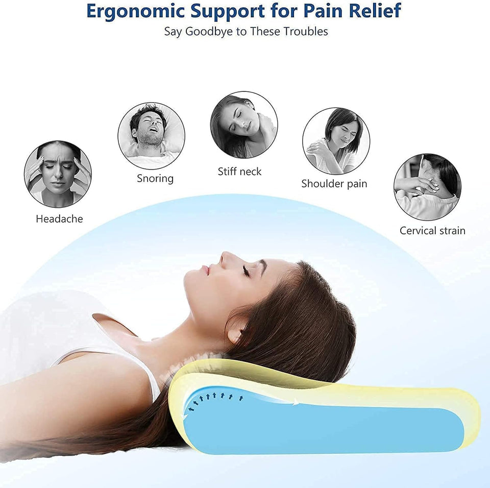 viewstar Pillow, Memory Foam Pillow, Orthopedic Pillow for Neck Pain Cervical Contour Memory Foam Pillow, Specialty Medical Pillows for Neck Pain, Contour Pillow (Reguler) (Rectangular)