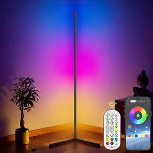 Corner Floor Lamp,ColorChanging LED Floor Lamp with Music Sync,Modern Mood Lighting Corner Lamp withRemote & App Control, Creative DIY Mode & Timing,RGB Floor Lamp forLiving Room Gaming Room (49")