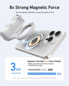TELESIN Magnetic Phone Camera Grip + Magnetic Selfie Light Bundle