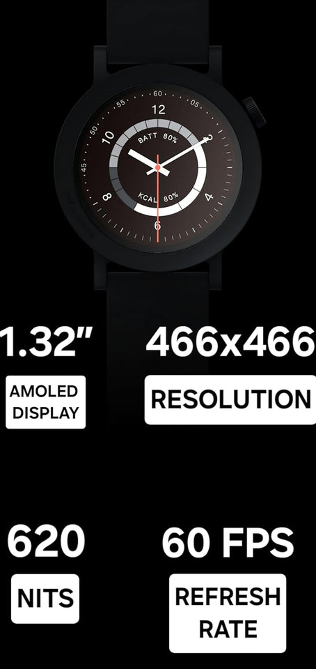 CMF BY NOTHING Watch Pro 2, 1.32" AMOLED, Auto-Brightness,Gesture Control, 3D Warmup Wuide, GPS Smartwatch (Dark Grey)