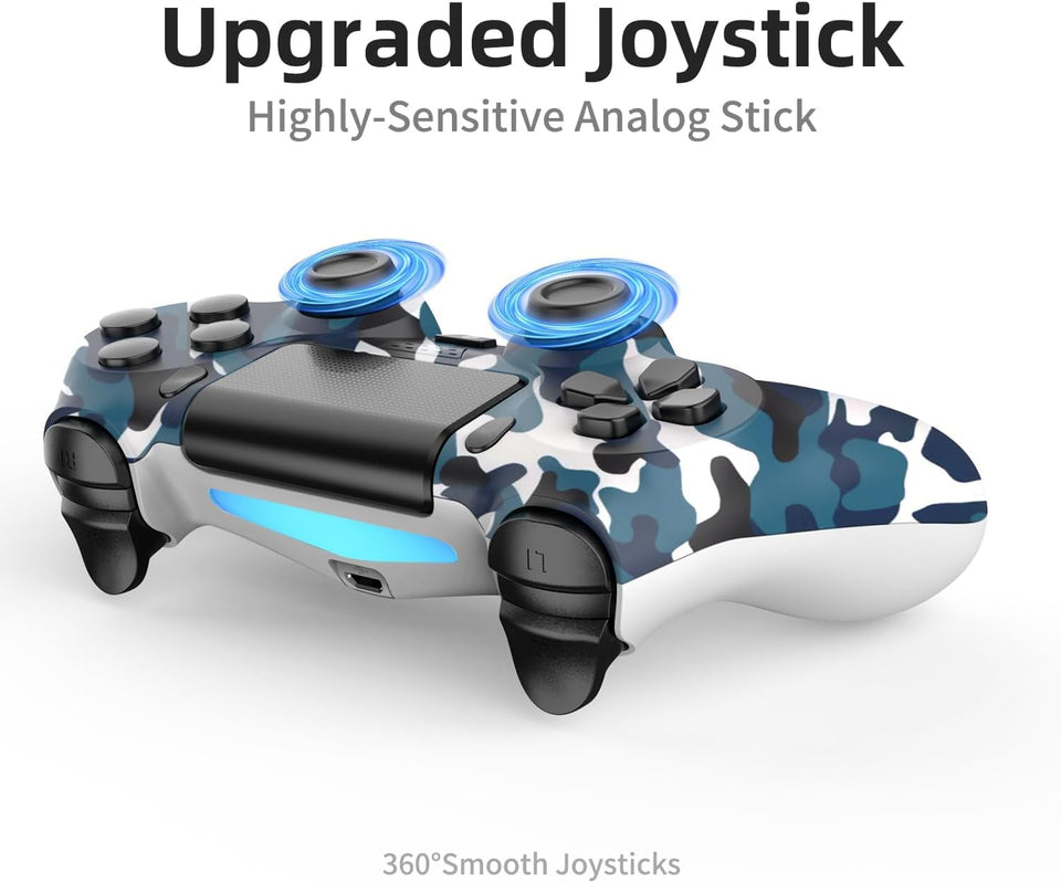2 Pack Wireless PS4 Controller for PlayStation 4/Slim/Pro with 1000mah Battery/Dual Vibration/Audio Jack/6-axis Motion Sensor(Camouflage Green and Camouflage Blue)