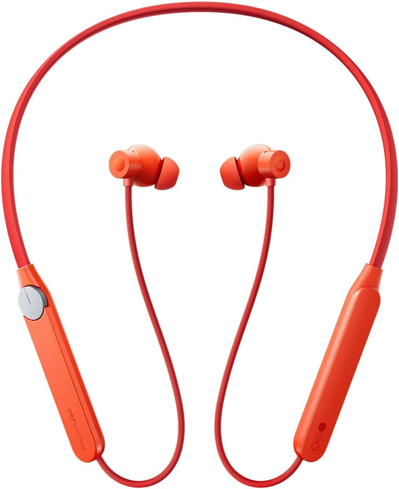 CMF BY NOTHING Neckband Pro Bluetooth Headphones,50dB Hybrid Active Noise Cancelling Earbuds with 5 HD Mics,IP55 BT5.3 37Hours Long Play time Dual Device Connection Neckband Headphones-Orange