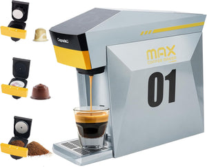 HAILASRE Multifunctional 4 in 1 Espresso Coffee Machine, 19 Bar, for NES-presso Original/lor/Dolce Gusto/Ground Coffee Capsules Small Automatic Capsule Coffee Machine(Gray)