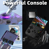 EWDGOES R36S Handheld Game Console 3.5 inch Preinstalled Emulator System Transparent Purple 32GB+64GB