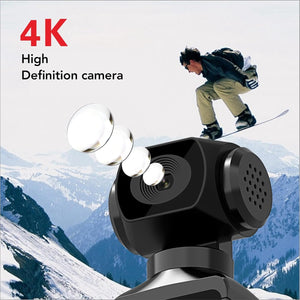 Yosoo 4K HD Mini Action Camera with WiFi and Microphone for Outdoor Adventures, Handheld Action Camera WiFi Enabled Pocket Camcorder 4K HD 270° Rotatable for Filming Video
