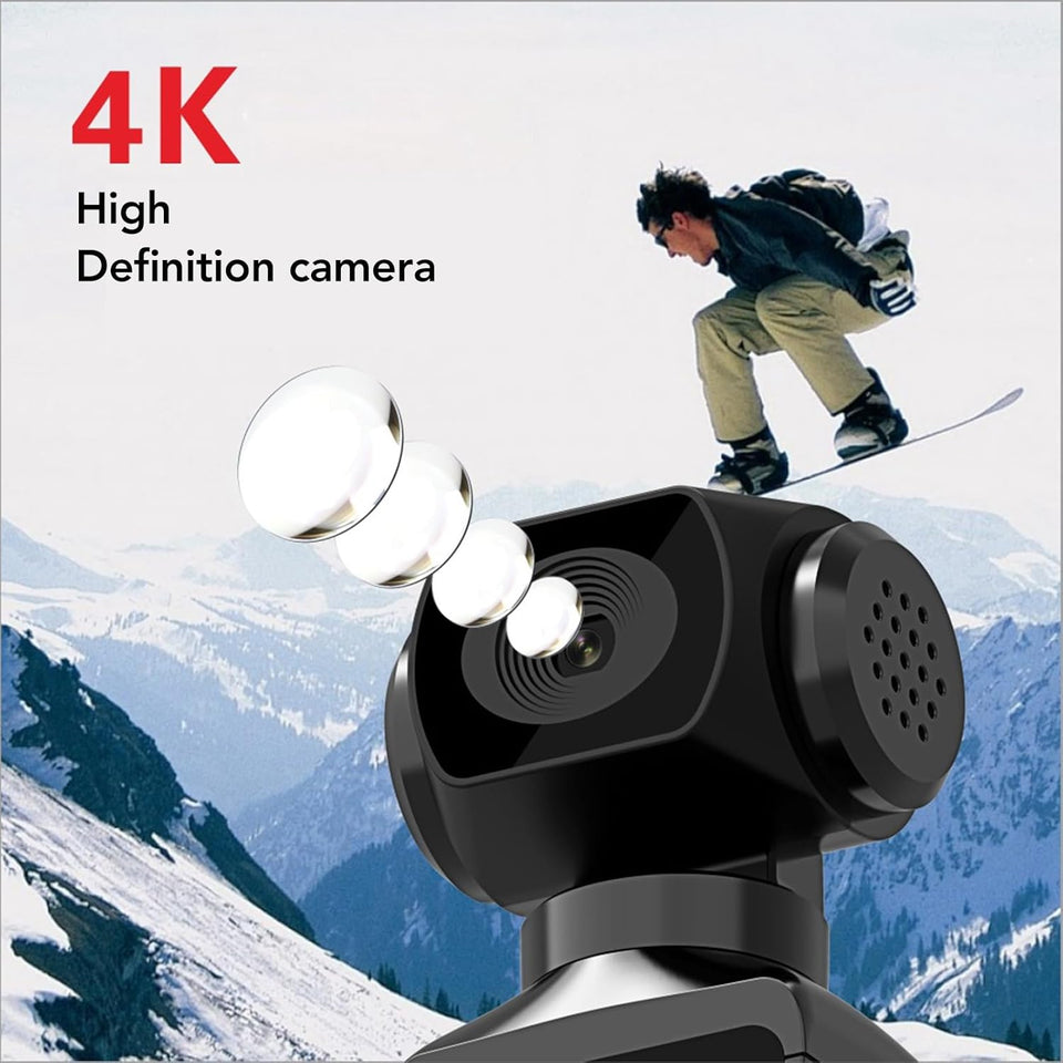 Yosoo 4K HD Mini Action Camera with WiFi and Microphone for Outdoor Adventures, Handheld Action Camera WiFi Enabled Pocket Camcorder 4K HD 270° Rotatable for Filming Video