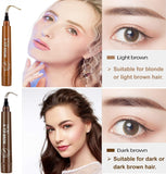 Eyebrow Pen Dark Brown，3 Pcs Waterproof 4 Point Eyebrow Pencil, with a Micro-Fork Tip Applicator Creates Natural Looking Brows Effortlessly, Stays on 24H (Dark Brown)