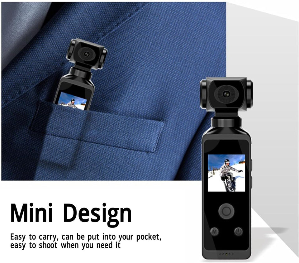Yosoo 4K HD Mini Action Camera with WiFi and Microphone for Outdoor Adventures, Handheld Action Camera WiFi Enabled Pocket Camcorder 4K HD 270° Rotatable for Filming Video