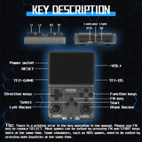 FHYRGF[30000 in 1 R40S PRO Handheld Game Console 3.5 inch IPS Screen Mini Retro Console 3800mAh Portable Pocket Arcade 12+ Mainstream Emulator 256G TF Card Transparent.(Black)
