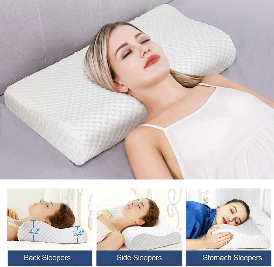 viewstar Pillow, Memory Foam Pillow, Orthopedic Pillow for Neck Pain Cervical Contour Memory Foam Pillow, Specialty Medical Pillows for Neck Pain, Contour Pillow (Reguler) (Rectangular)