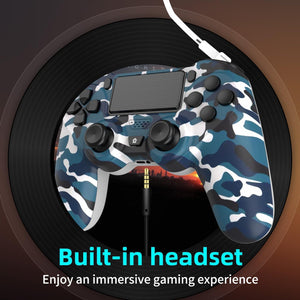 2 Pack Wireless PS4 Controller for PlayStation 4/Slim/Pro with 1000mah Battery/Dual Vibration/Audio Jack/6-axis Motion Sensor(Camouflage Green and Camouflage Blue)