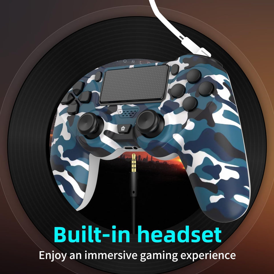 2 Pack Wireless PS4 Controller for PlayStation 4/Slim/Pro with 1000mah Battery/Dual Vibration/Audio Jack/6-axis Motion Sensor(Camouflage Green and Camouflage Blue)