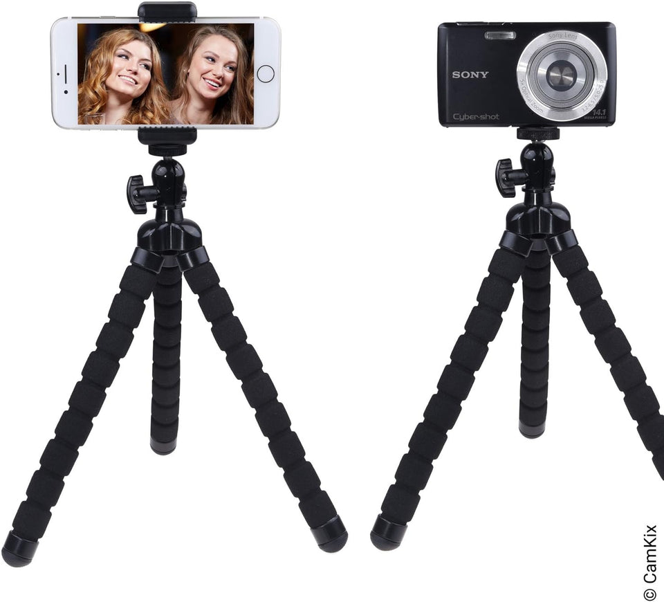 CamKix Flexible Cell Phone Tripod and Bluetooth Remote Control Camera Shutter - for iPhone, Samsung Galaxy and Many More - Octopus Style Mount - Universal Phone Holder - Solution for Smartphone Photog