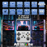 EWDGOES R36S Handheld Game Console 3.5 inch Preinstalled Emulator System Transparent Purple 32GB+64GB