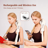 Cordless Neck & Shoulder Massager with Heat - 6D Deep Kneading for Neck, Shoulder, Back, Waist & Leg Use - Near Silent - Gifts for Women & Men