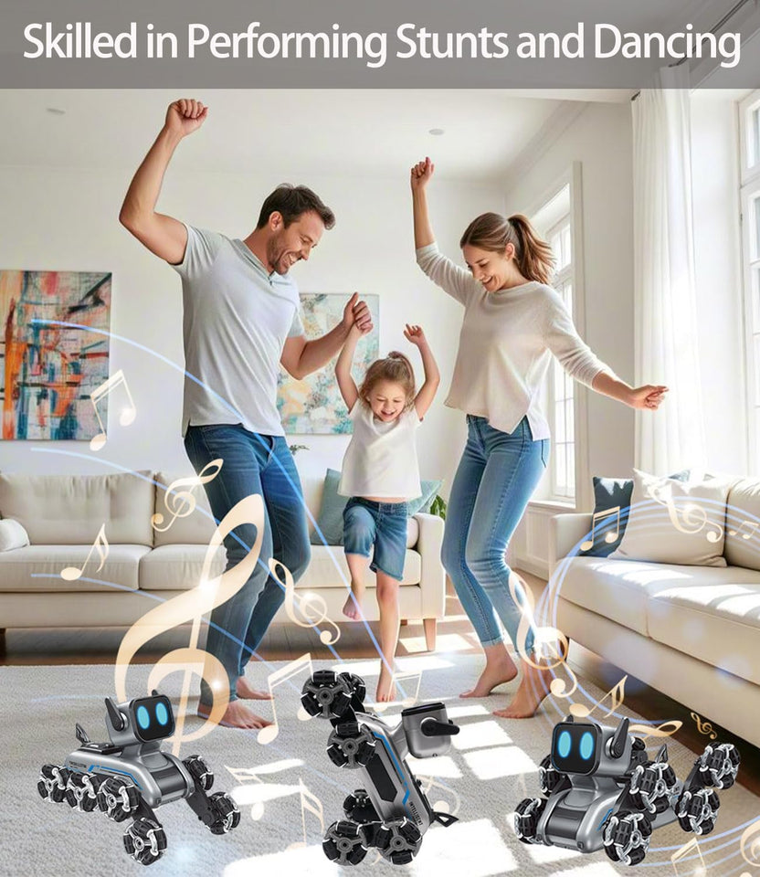 Robot Dog Toy Remote Control Car for Kids 8 Wheels Hand Controlled RC Stunt Car Toys for Boys Age 6 7 8 9 10 11 12 13 Year