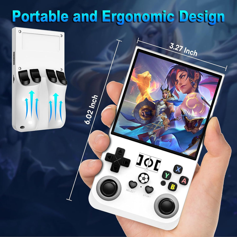 xiskt Portable Handheld Video Games with 64 GB Internal Memory and 18,000+ Classic Games, Portable Video Game Console with Linux System, 4.0 Inch IPS Screen, 4000 mAh Battery