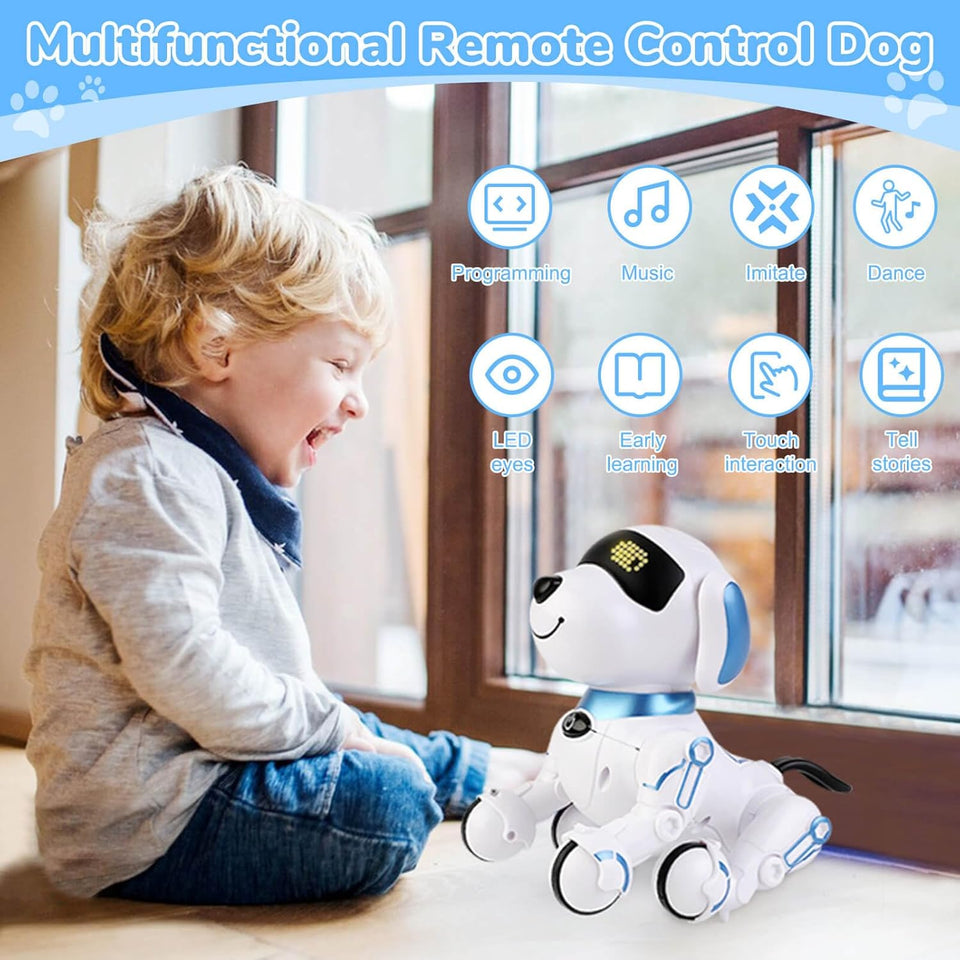 Britik Robot Dog Toys for Kids 8 9 10 11 12, Remote Control Dogs, Robot Dog for Kids 8-12, Pet Robotic, Electric Dog Toy, Robotic Dogs, Toys for 5 6 7 8 9 10 11 12 Years Old Boys Girls, Blue, Y878