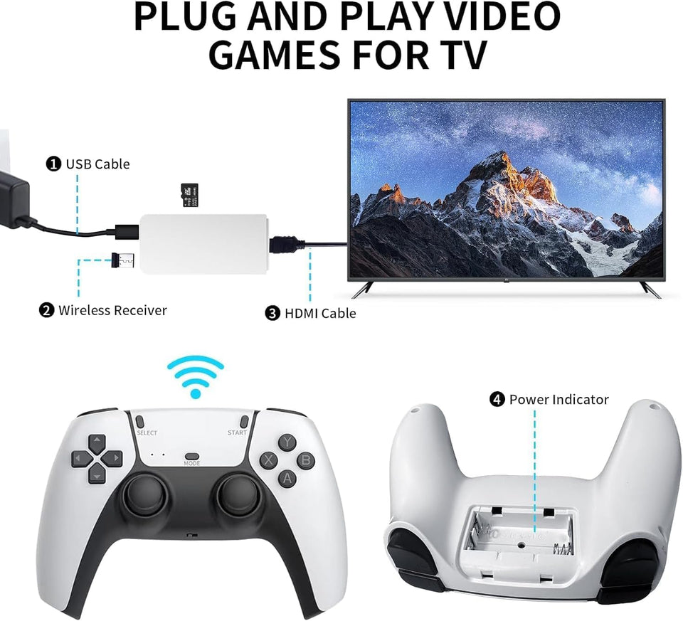 2025 New Retro Gaming Stick – Plug & Play Retro Gaming Console with 21500+ Classic Video Games, 4K HDMI Game Stick, Upgraded Wireless Controllers, Video Game Console for TV (Standard Edition)