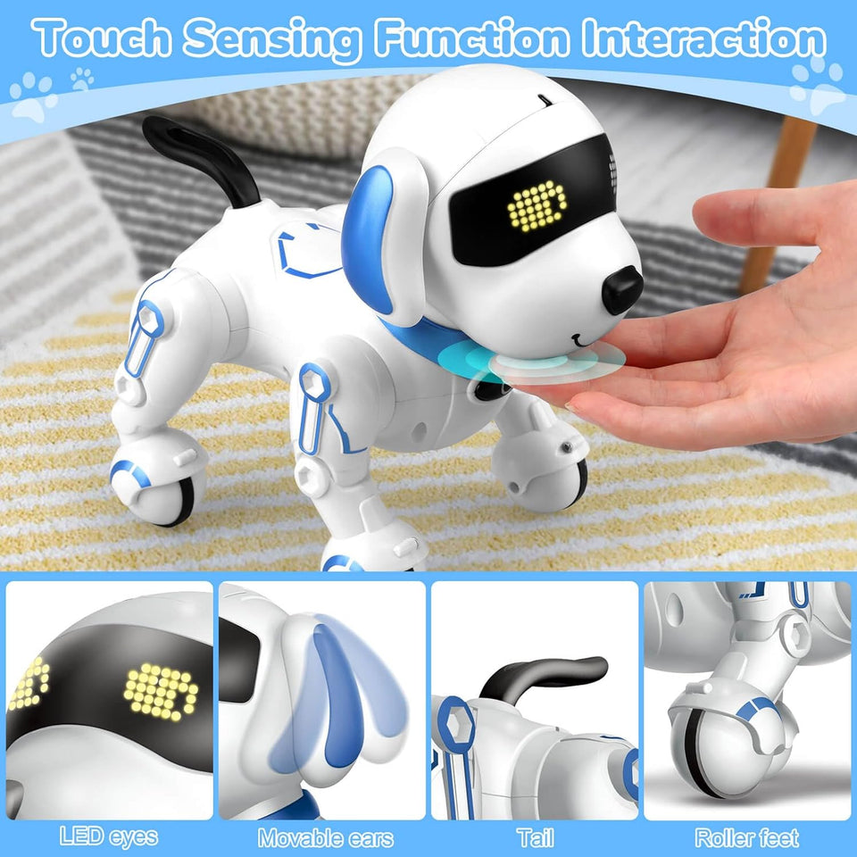 Britik Robot Dog Toys for Kids 8 9 10 11 12, Remote Control Dogs, Robot Dog for Kids 8-12, Pet Robotic, Electric Dog Toy, Robotic Dogs, Toys for 5 6 7 8 9 10 11 12 Years Old Boys Girls, Blue, Y878