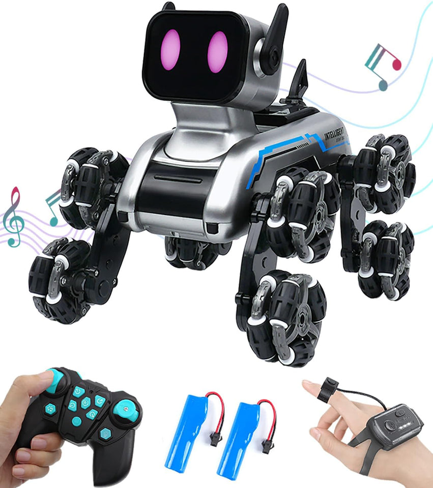 Robot Dog Toy Remote Control Car for Kids 8 Wheels Hand Controlled RC Stunt Car Toys for Boys Age 6 7 8 9 10 11 12 13 Year