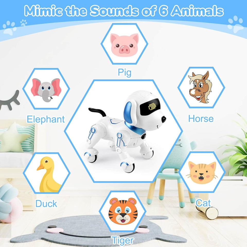 Britik Robot Dog Toys for Kids 8 9 10 11 12, Remote Control Dogs, Robot Dog for Kids 8-12, Pet Robotic, Electric Dog Toy, Robotic Dogs, Toys for 5 6 7 8 9 10 11 12 Years Old Boys Girls, Blue, Y878