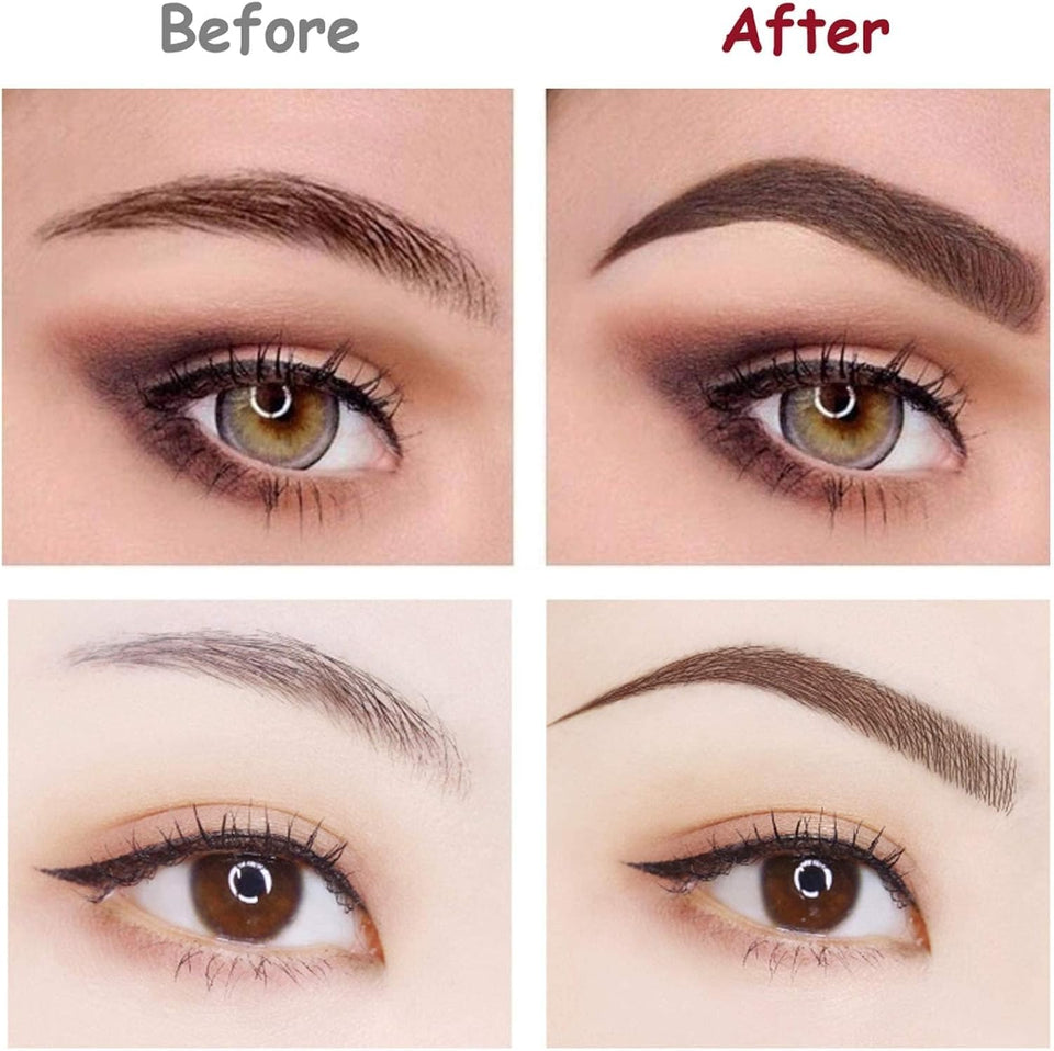 Eyebrow Pen Dark Brown，3 Pcs Waterproof 4 Point Eyebrow Pencil, with a Micro-Fork Tip Applicator Creates Natural Looking Brows Effortlessly, Stays on 24H (Dark Brown)