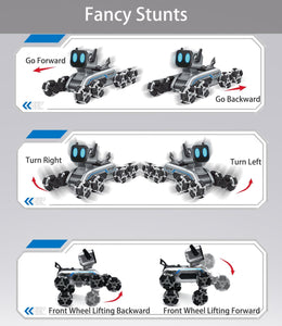 Robot Dog Toy Remote Control Car for Kids 8 Wheels Hand Controlled RC Stunt Car Toys for Boys Age 6 7 8 9 10 11 12 13 Year