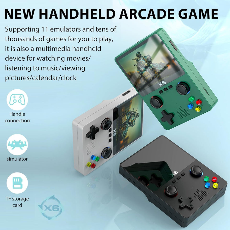Retro Handheld Game Console Support 10+ emulators, Portable Retro Game Console 3.5 inch Screen with 32G Card 10000+ Classic Games Support TV Output(White)