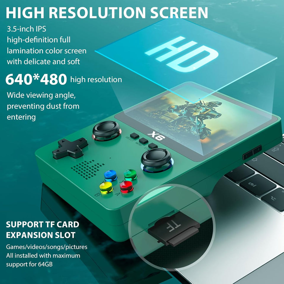 Retro Handheld Game Console Support 10+ emulators, Portable Retro Game Console 3.5 inch Screen with 32G Card 10000+ Classic Games Support TV Output(White)