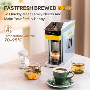 HAILASRE Multifunctional 4 in 1 Espresso Coffee Machine, 19 Bar, for NES-presso Original/lor/Dolce Gusto/Ground Coffee Capsules Small Automatic Capsule Coffee Machine(Gray)